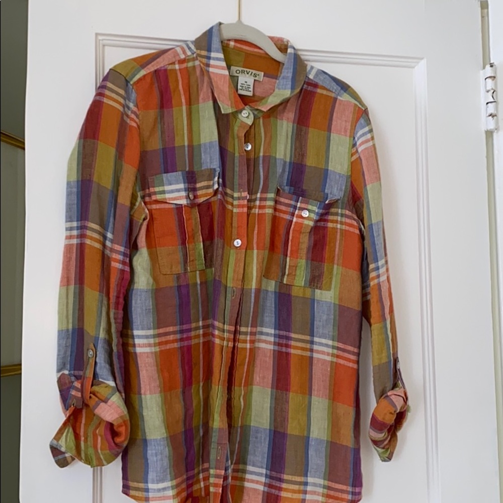 Orvis linen blouse